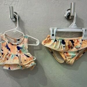 Colorful Kids Ruffle Swimsuit Set